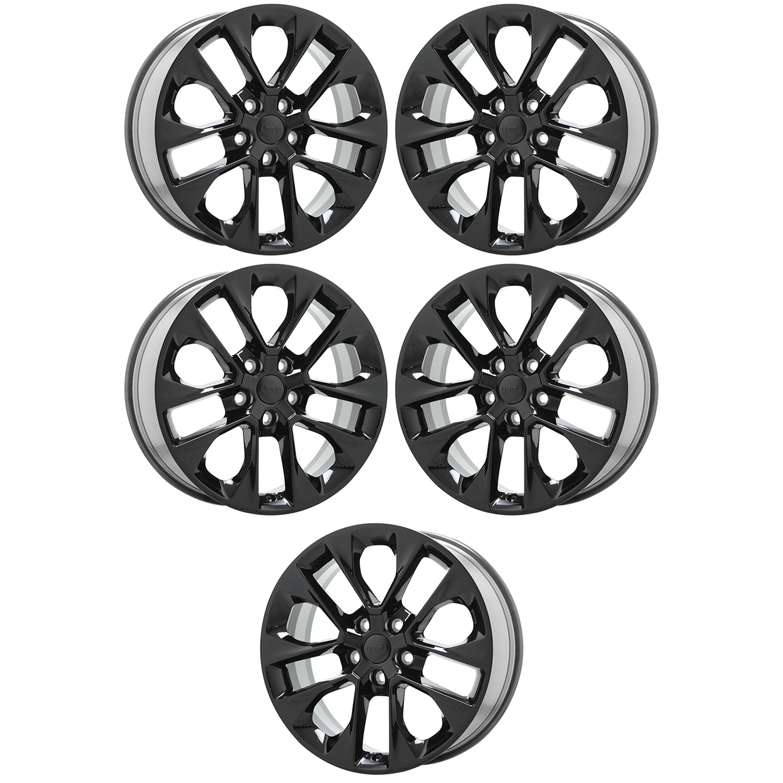 20" Jeep Wrangler Gladiator Gloss Black wheels Factory OEM set 5 9262 EXCHANGE